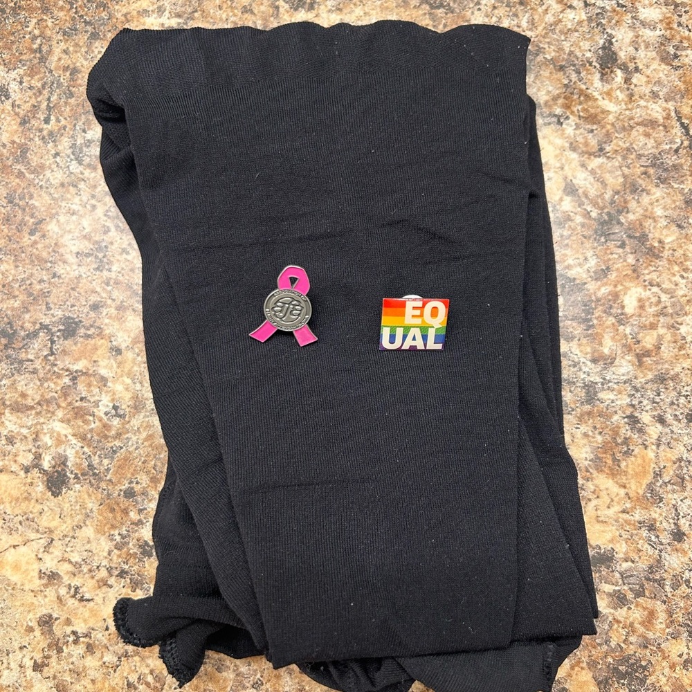 Black Leggings with Colorful Embroidered Patches